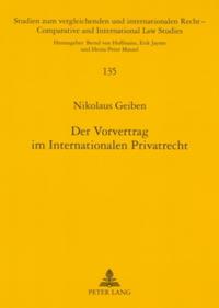 Vorderes Coverbild Der Vorvertrag im Internationalen Privatrecht