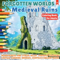 Vorderes Coverbild FORGOTTEN WORLDS - Medieval Ruins (Coloring Book for Adults - for Stress Relief and Relaxation)