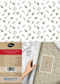 Vorderes Coverbild Geschenkpapier-Set Weihnachten: Tannenzapfen und Mistel (Kraftpapier-Look)