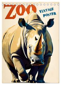 Vorderes Coverbild Zoo Vintage-Poster (Tischkalender 2026 DIN A5 hoch), CALVENDO Monatskalender