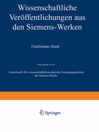 Vorderes Coverbild Wissenschaftliche Veröffentlichungen aus den Siemens-Werken