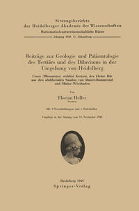 Vorderes Coverbild Beiträge zur Geologie und Paläontologie des Tertiärs und des Diluviums in der Umgebung von Heidelberg