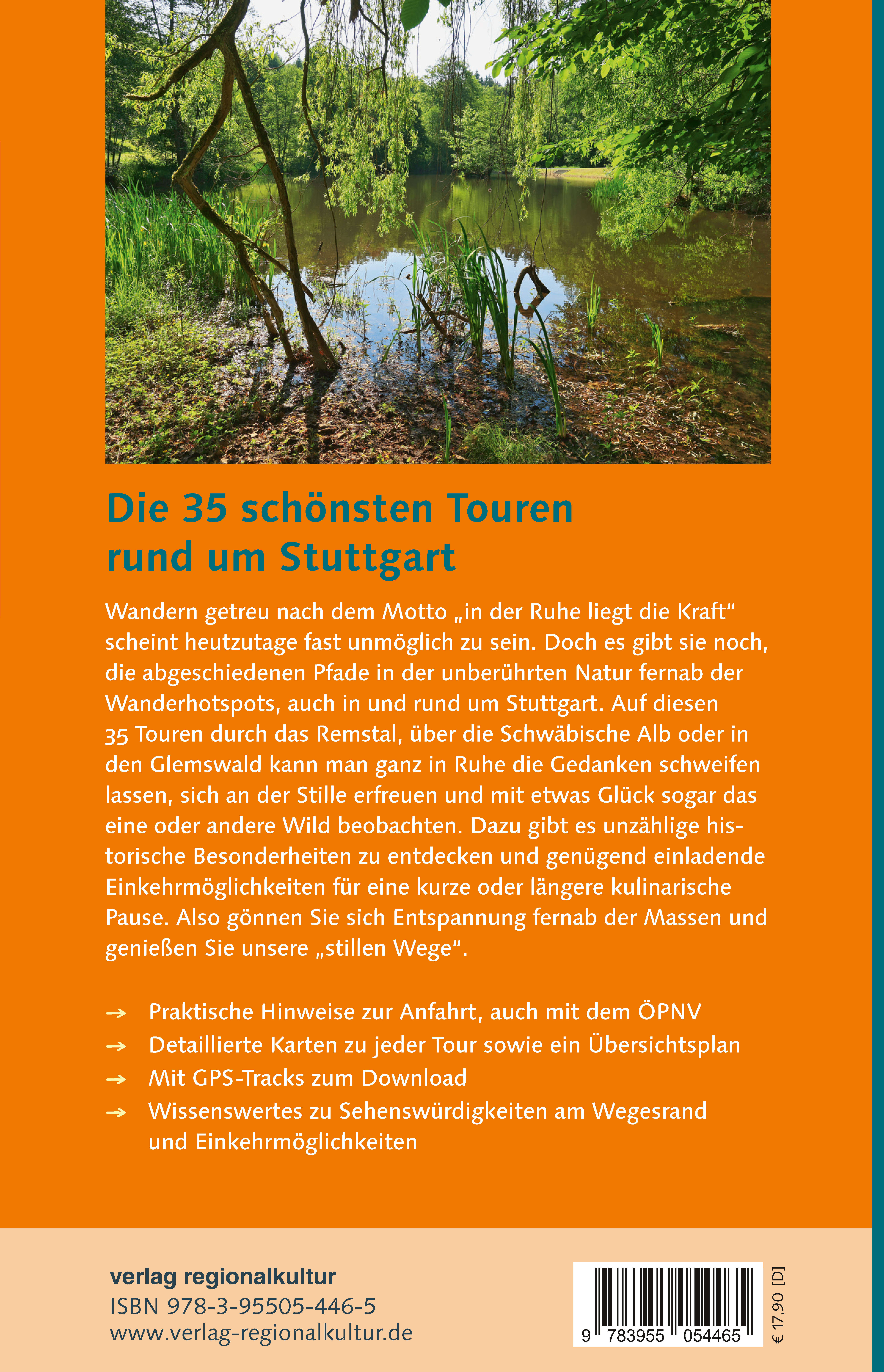 Rückseitencover Wandern auf stillen Wegen rund um Stuttgart
