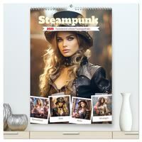 Vorderes Coverbild Steampunk. Faszinierend schöne Frauenportraits (hochwertiger Premium Wandkalender 2025 DIN A2 hoch), Kunstdruck in Hochglanz