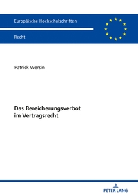 Vorderes Coverbild Das Bereicherungsverbot im Vertragsrecht