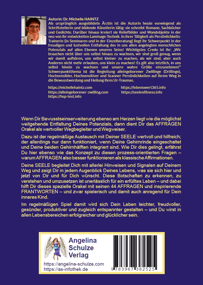 Rückseitencover Das AFFRAGEN ORAKEL Buch