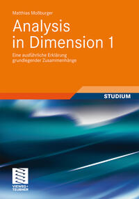 Vorderes Coverbild Analysis in Dimension 1
