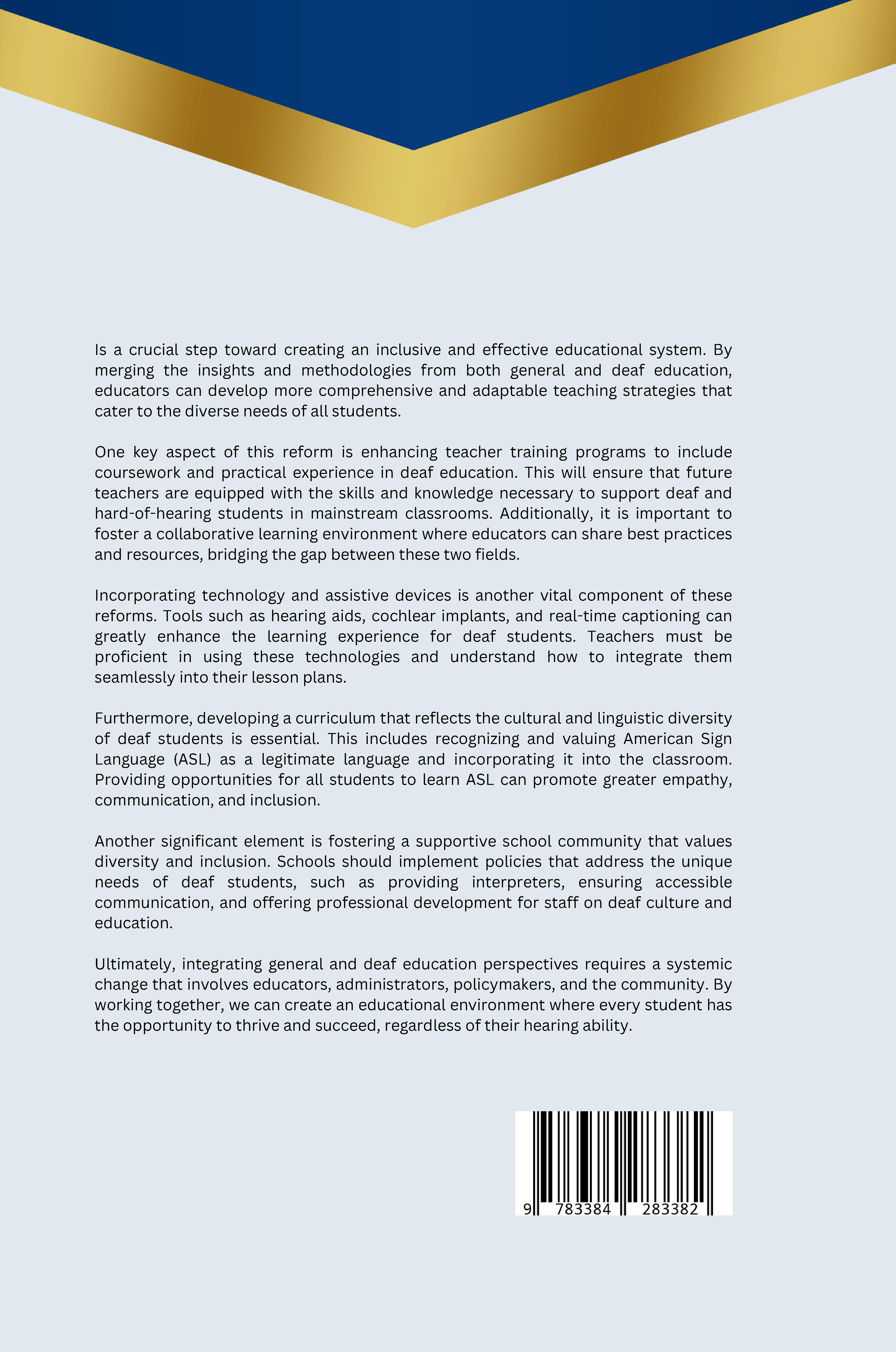 Rückseitencover Comparative Analysis of Teacher Education Programs: General vs. Deaf Education
