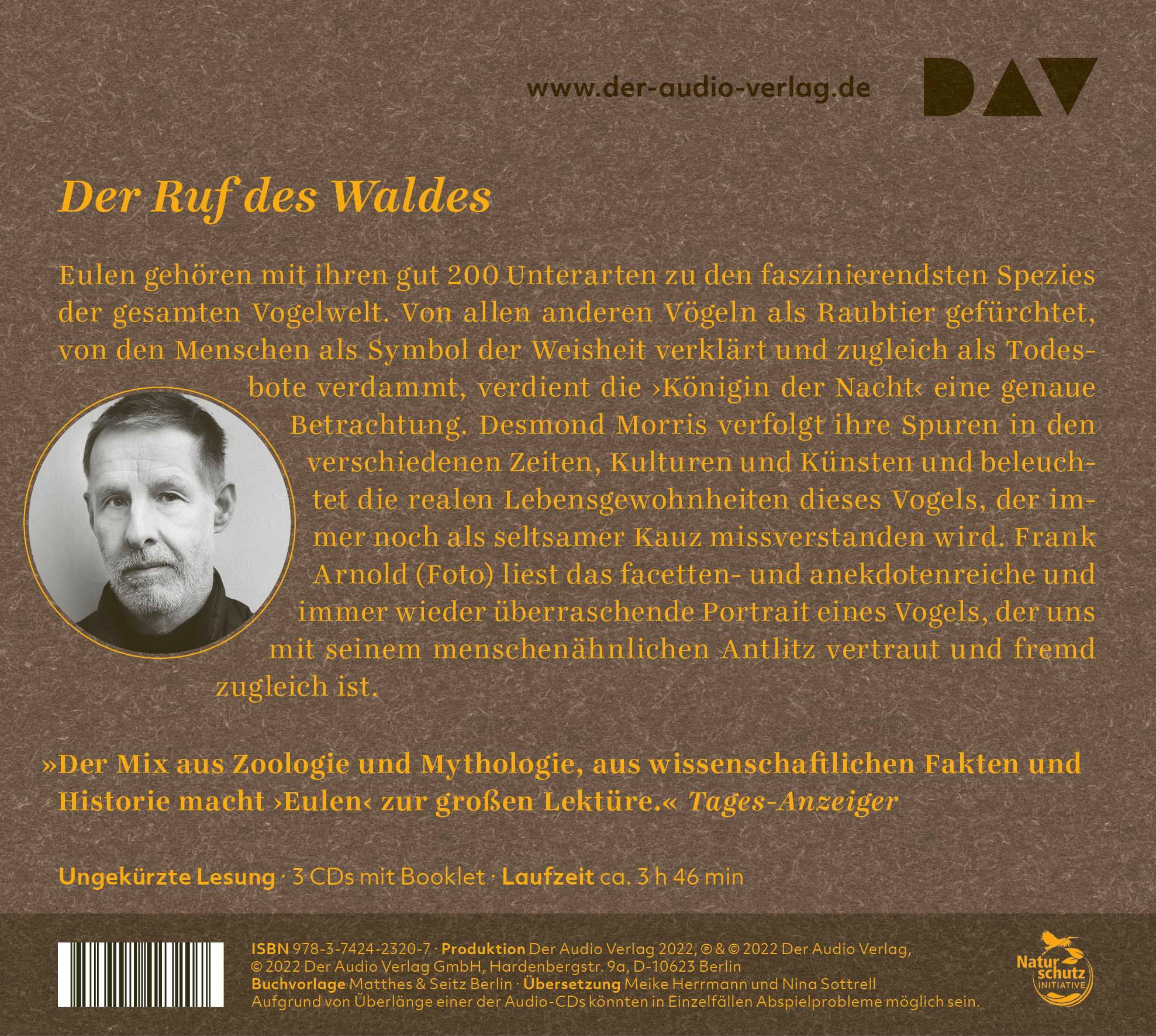 Rückseitencover Eulen. Ein Portrait