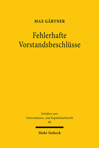 Vorderes Coverbild Fehlerhafte Vorstandsbeschlüsse