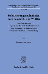 Vorderes Coverbild Stabilisierungsmaßnahmen nach dem StFG und WStBG