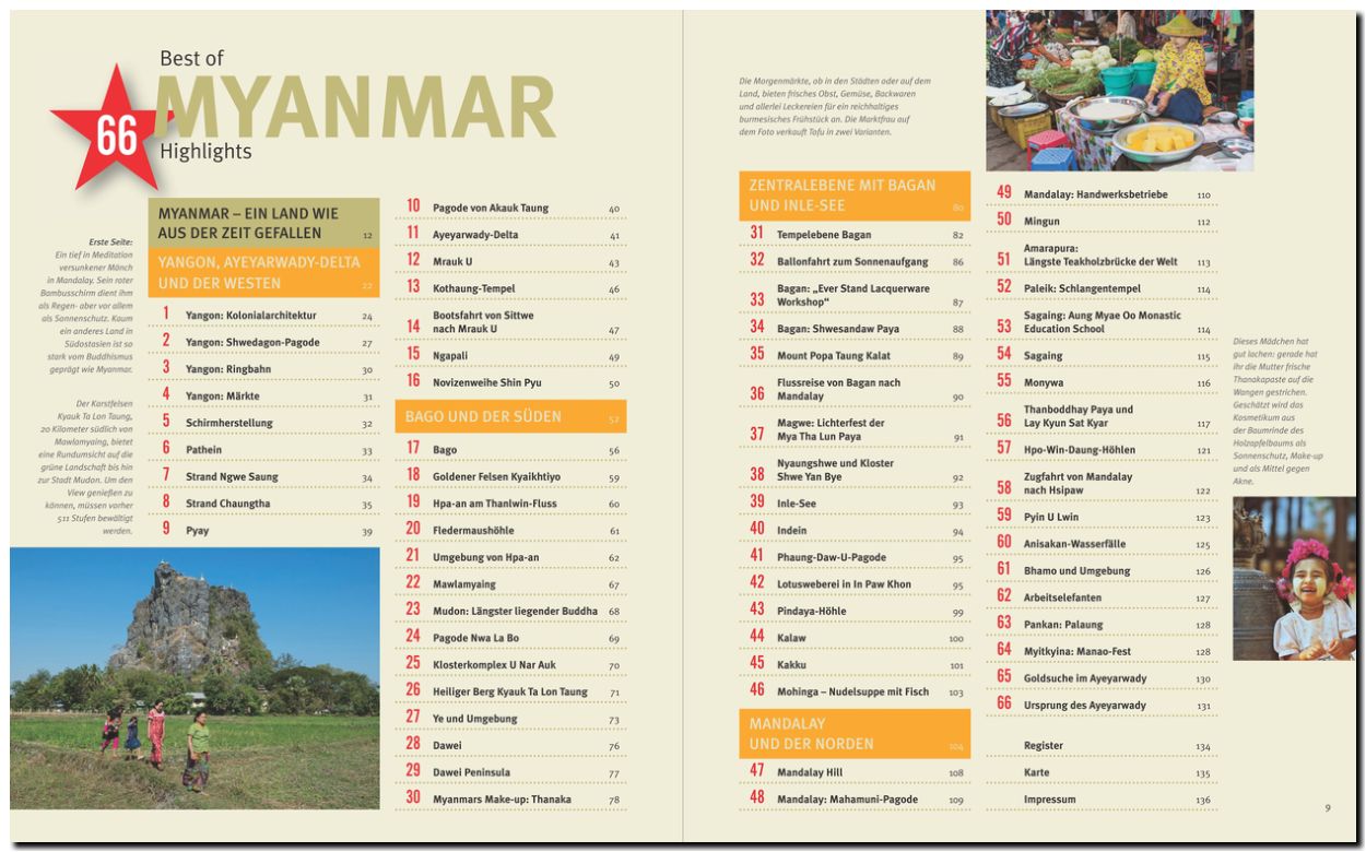 Beispielinhalt (Bild) Best of Myanmar - 66 Highlights