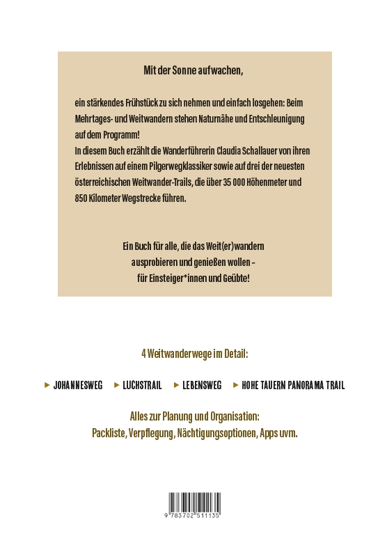 Rückseitencover Sehnsucht Weitwandern