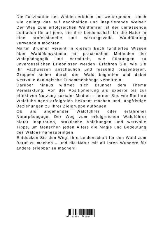 Rückseitencover Der Weg zum erfolgreichen Waldführer