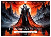 Vorderes Coverbild Finsternis der Vampire - Mystischer düsterer Fantasy Kalender (Wandkalender 2026 DIN A4 quer), CALVENDO Monatskalender