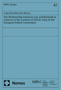 Vorderes Coverbild The Relationship between Law and Biomedical Sciences in the Context of Article 53(a) of the European Patent Convention