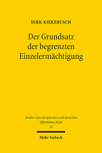 Vorderes Coverbild Der Grundsatz der begrenzten Einzelermächtigung