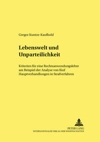 Vorderes Coverbild Lebenswelt und Unparteilichkeit