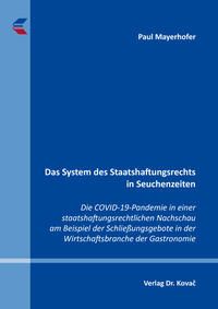 Vorderes Coverbild Das System des Staatshaftungsrechts in Seuchenzeiten