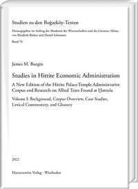 Vorderes Coverbild Studies in Hittite Economic Administration