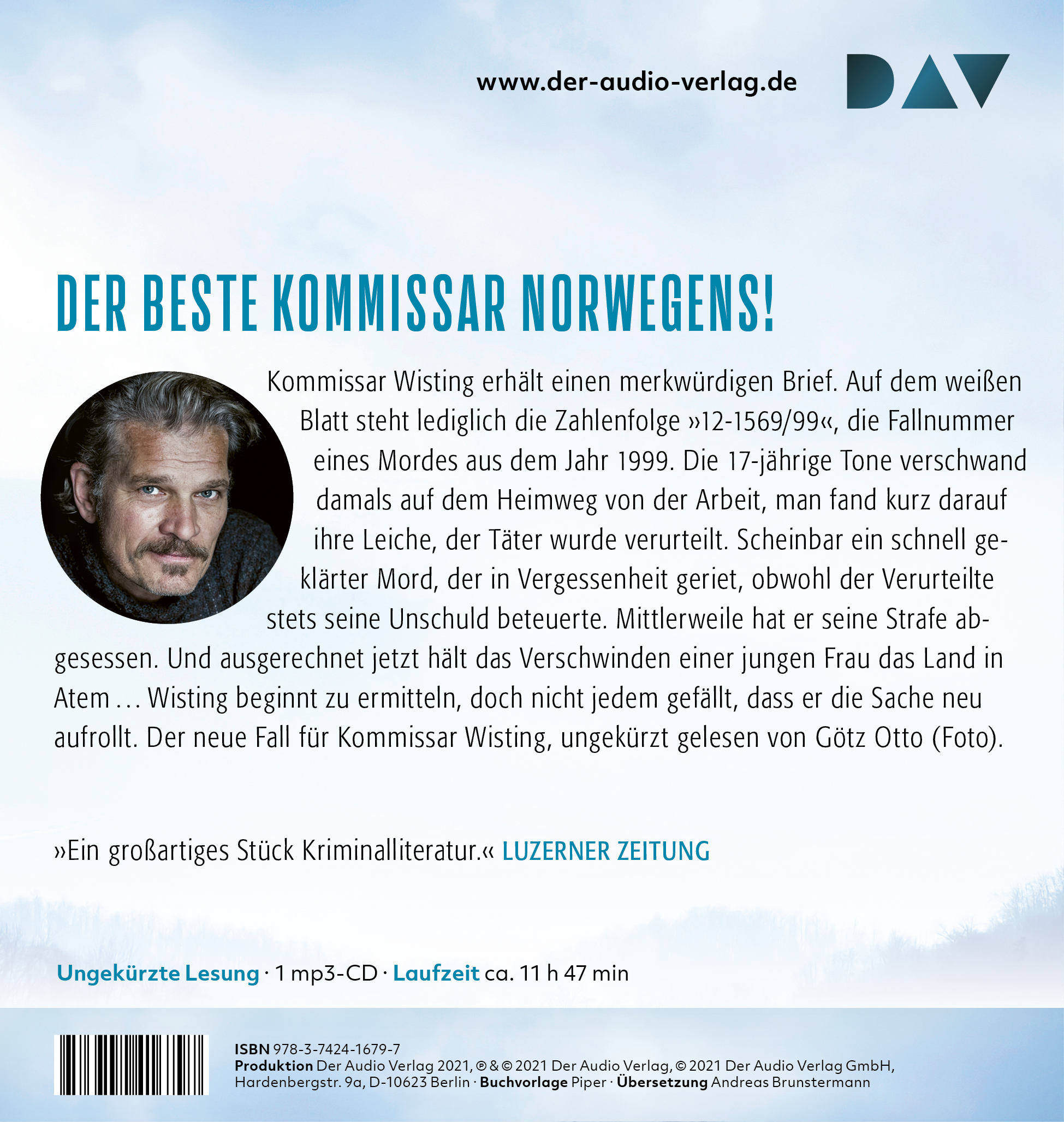 Rückseitencover Wisting und der See des Vergessens (Cold Cases 4)
