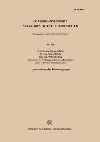 Vorderes Coverbild Untersuchung des Räumvorganges