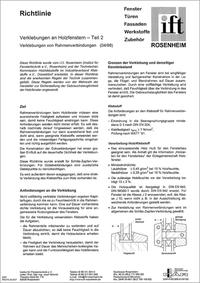 Vorderes Coverbild ift-Richtlinie - Verklebungen an Holzfenstern - Teil 2: Verklebungen von Rahmenverbindungen