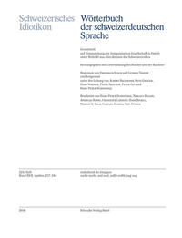 Vorderes Coverbild Schweizerisches Idiotikon, Quellen & Abkürzungsverzeichnis