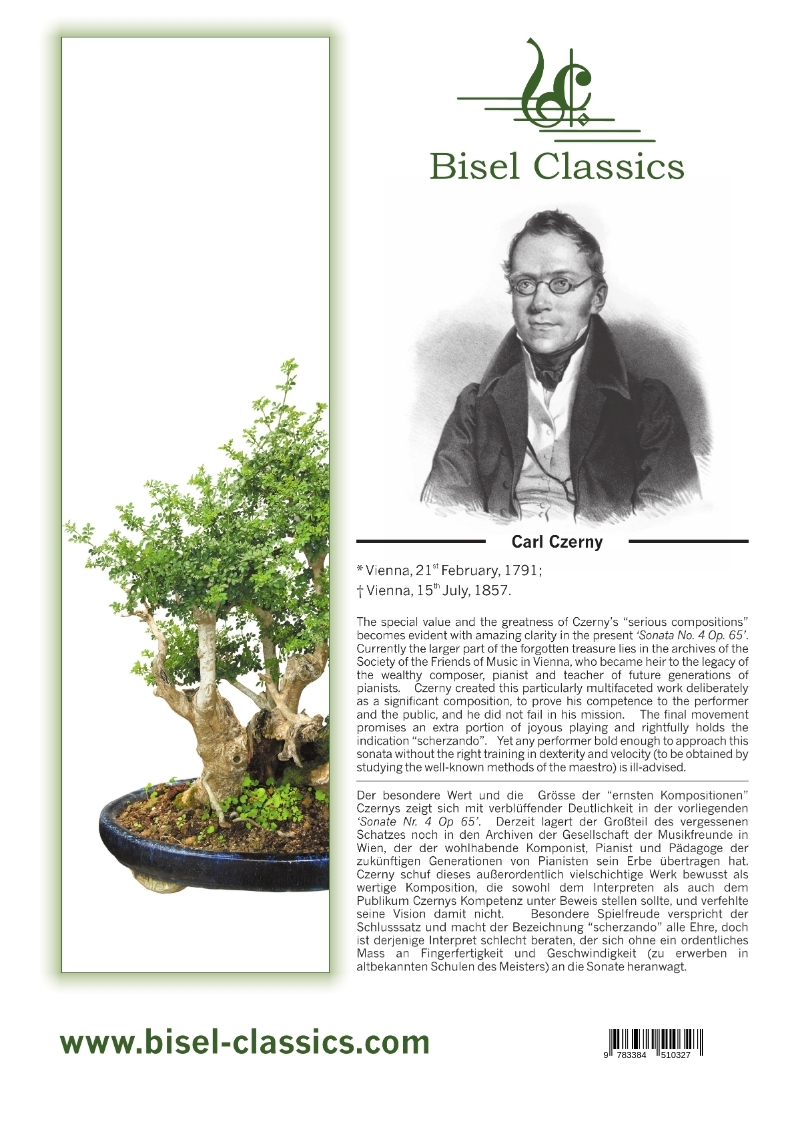 Rückseitencover 4. Klaviersonate, Opus 65