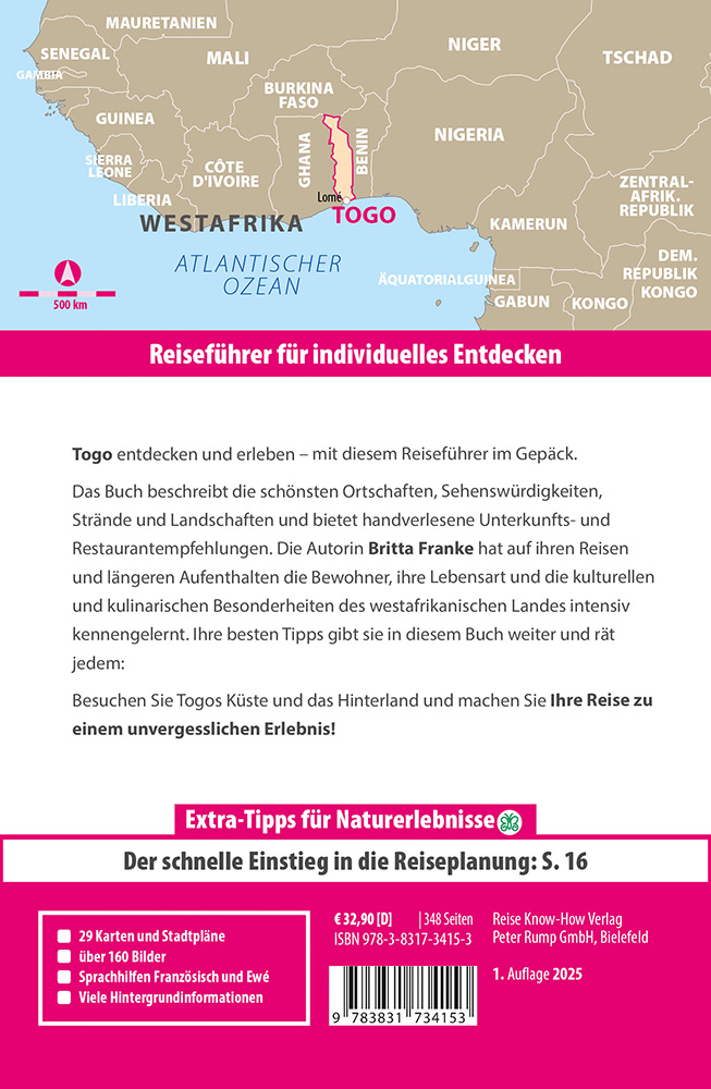 Rückseitencover Reise Know-How Reiseführer Togo