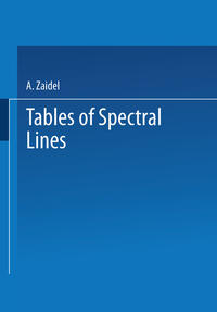 Vorderes Coverbild Tables of Spectral Lines