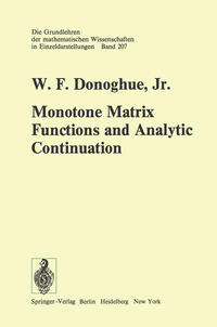 Vorderes Coverbild Monotone Matrix Functions and Analytic Continuation