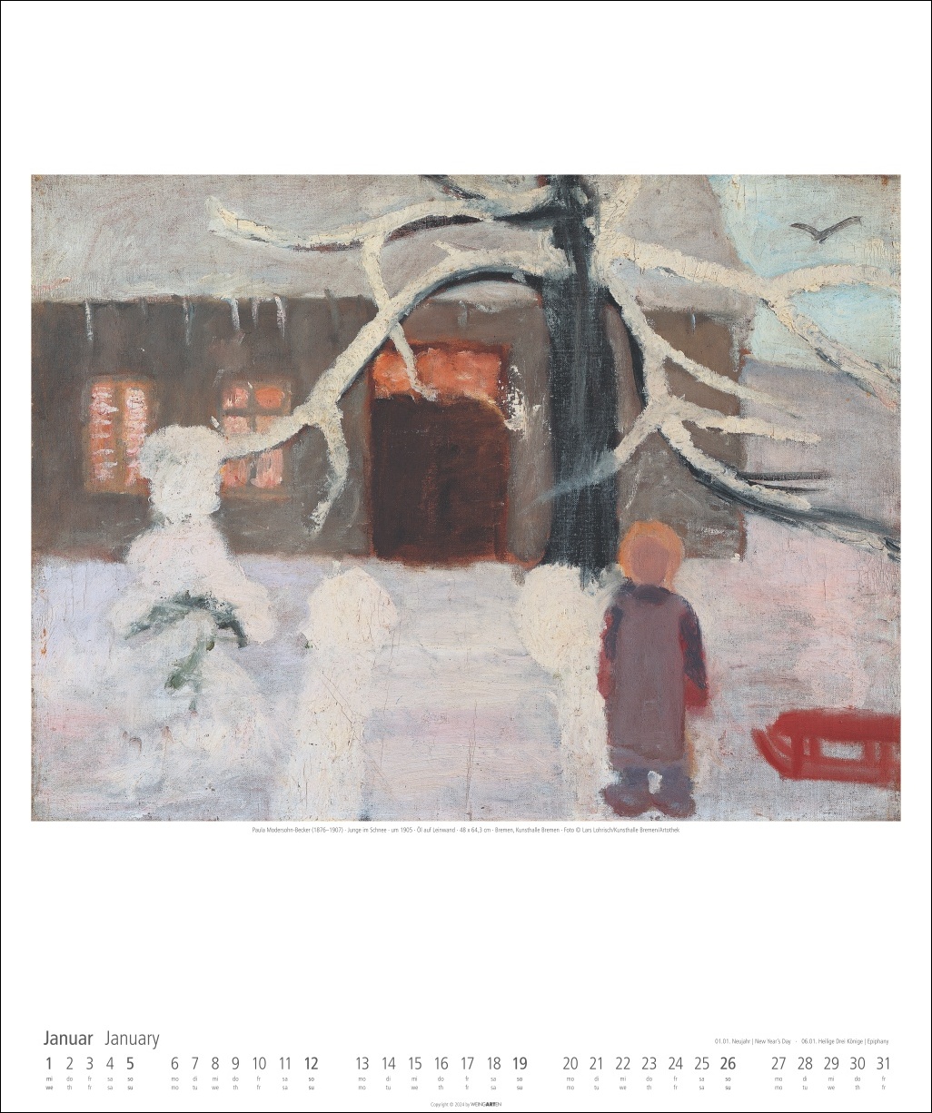 Beispielinhalt (Bild) Paula Modersohn-Becker Kalender 2025