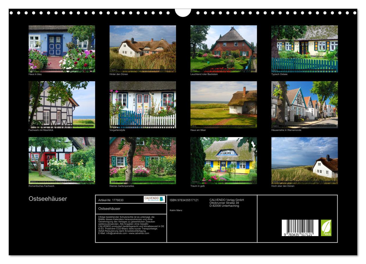 Beispielinhalt (Bild) Ostseehäuser (Wandkalender 2025 DIN A3 quer), CALVENDO Monatskalender