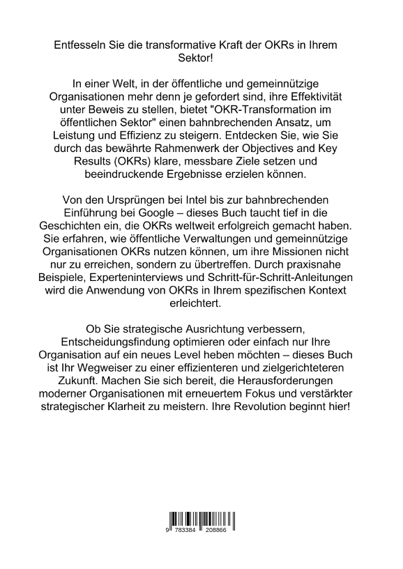 Rückseitencover OKR-Transformation im öffentlichen Sektor