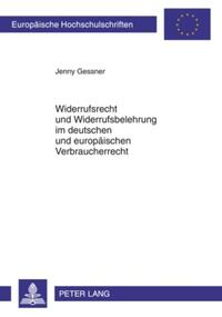 Vorderes Coverbild Widerrufsrecht und Widerrufsbelehrung im deutschen und europäischen Verbraucherrecht