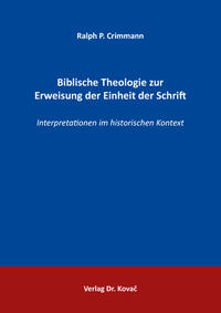 Vorderes Coverbild Biblische Theologie zur Erweisung der Einheit der Schrift