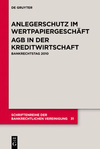 Vorderes Coverbild Anlegerschutz im Wertpapiergeschäft. AGB in der Kreditwirtschaft