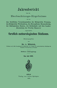 Vorderes Coverbild Jahresbericht über die Beobachtungs-Ergebnisse