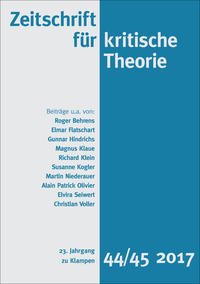 Vorderes Coverbild Zeitschrift für kritische Theorie / Zeitschrift für kritische Theorie, Heft 44/45