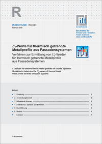 Vorderes Coverbild ift-Richtlinie WA-03/3 - Uf-Werte für thermisch getrennte Metallprofile aus Fassadensystemen.