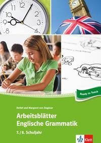 Vorderes Coverbild Arbeitsblätter Englische Grammatik 7./ 8. Schuljahr