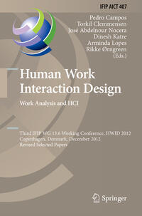 Vorderes Coverbild Human Work Interaction Design. Work Analysis and HCI