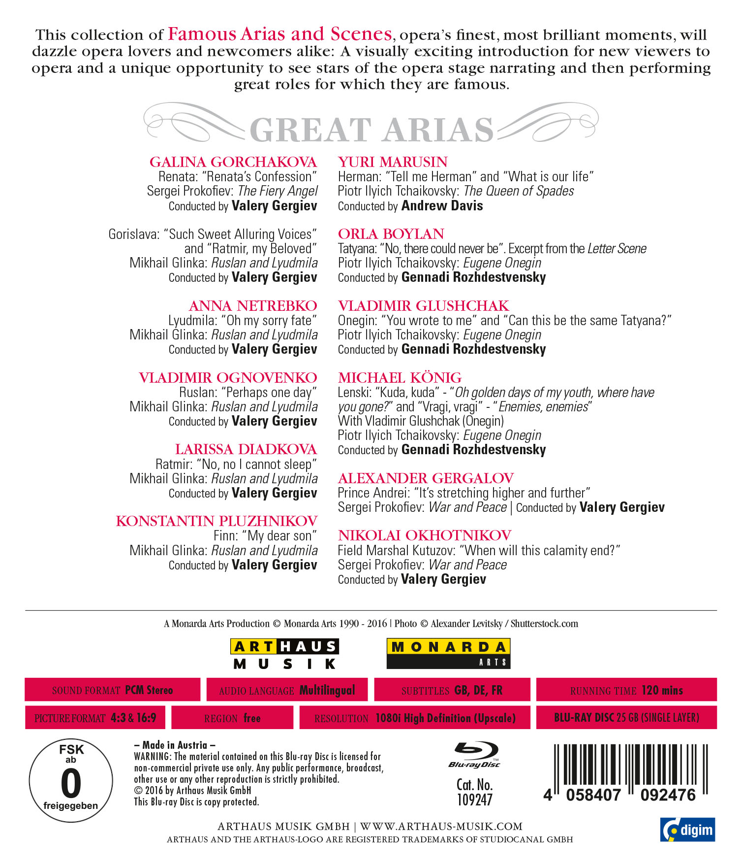 Rückseitencover Great Arias – Kuda, Kuda