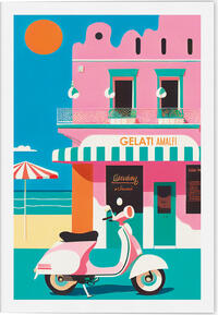 Vorderes Coverbild VE Amalfi Klappkarte Motiv Eisdiele 5 Ex.