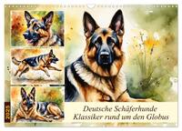 Vorderes Coverbild Deutsche Schäferhunde - Klassiker rund um den Globus (Wandkalender 2025 DIN A3 quer), CALVENDO Monatskalender