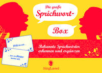 Vorderes Coverbild Die große Sprichwort-Quiz-Box für Senioren. Das Spiel rund um beliebte Sprichwörter für Senioren. Auch mit Demenz. Spiele-Box mit 100 Karten