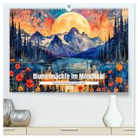 Vorderes Coverbild Blumennächte im Mondlicht - Poesie des Himmels und der Erde (hochwertiger Premium Wandkalender 2025 DIN A2 quer), Kunstdruck in Hochglanz