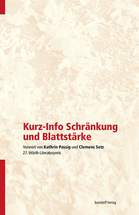 Vorderes Coverbild Kurz-Info Schränkung und Blattstärke