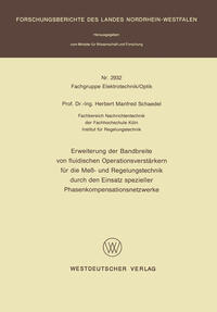 Vorderes Coverbild Erweiterung der Bandbreite von fluidischen Operationsverstärkern für die Meß- und Regelungstechnik durch den Einsatz spezieller Phasenkompensationsnetzwerke